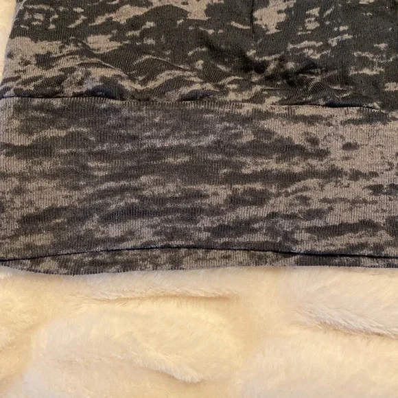 Next Level brand, 2 tone gray burnout print lightweight hoodie tee - Picture 3 of 5